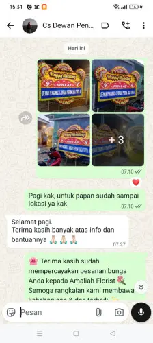 Testimonial Papan Bunga Pernikahan cigoong selatan